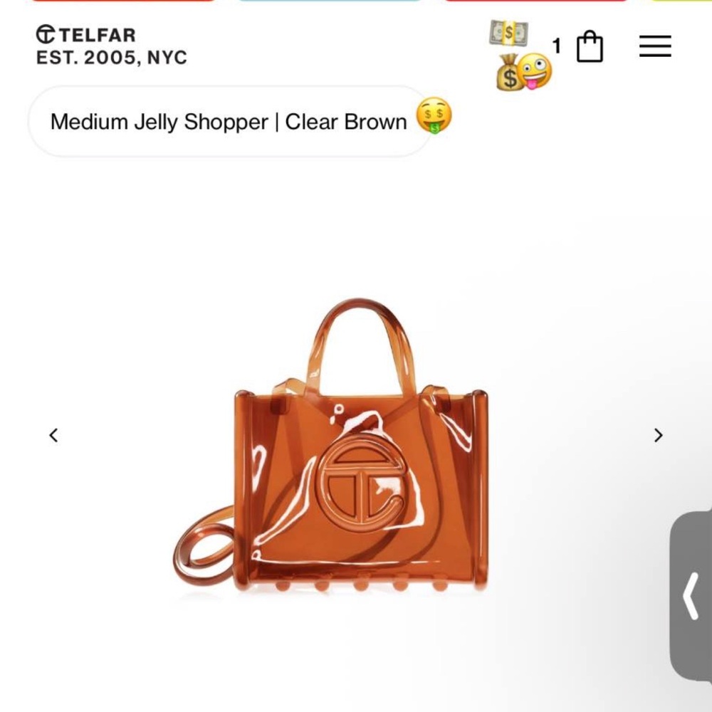 Telfar Jelly Shopper in Transparent Brown